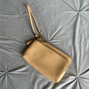 Coach Tan Leather Clutch with Wrist Strap